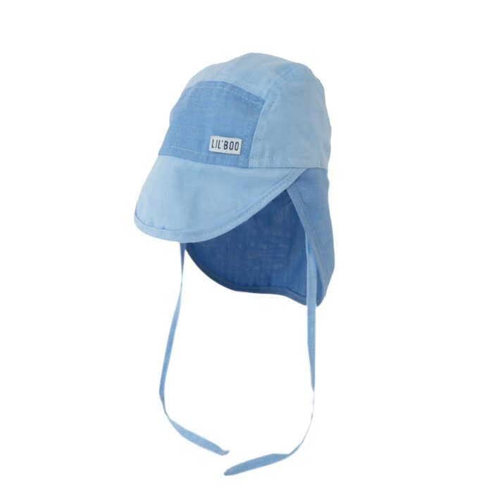 Lil’ Boo - Soft Baby Sun Cap (UV) | block blue