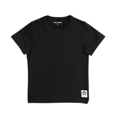 Mini Rodini Little Label Lovers Mini Rodini Little Label Lovers Basic SS Tee Black