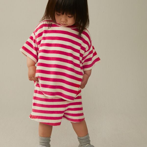 Gray Label Little Label Lovers POP Terry Shorts Goys Cherry Cream Stripes Kids Girls Boys