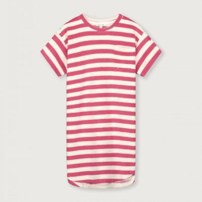 Gray Label Little Label Lovers POP Terry Oversized Tee Dress GOTS Cherry Cream Stripes Kids