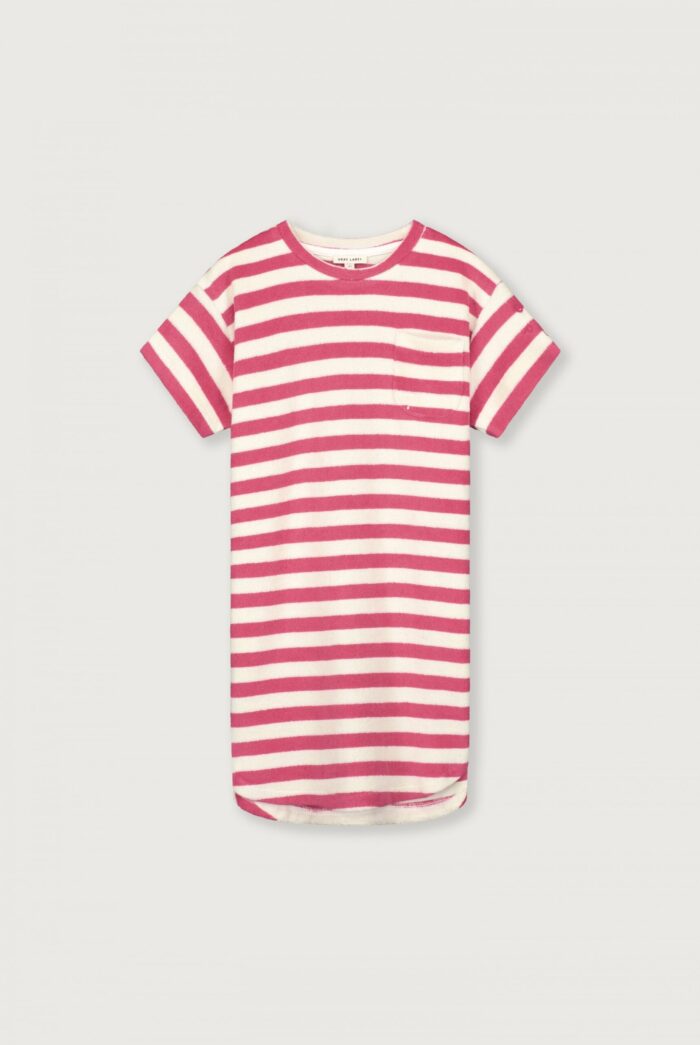 Gray Label Little Label Lovers POP Terry Oversized Tee Dress GOTS Cherry Cream Stripes Kids