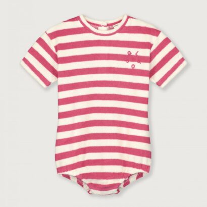 Gray Label Little Label Lovers POP Terry Baby Suit Gots Cherry Cream Stripes Kids Girls Boys