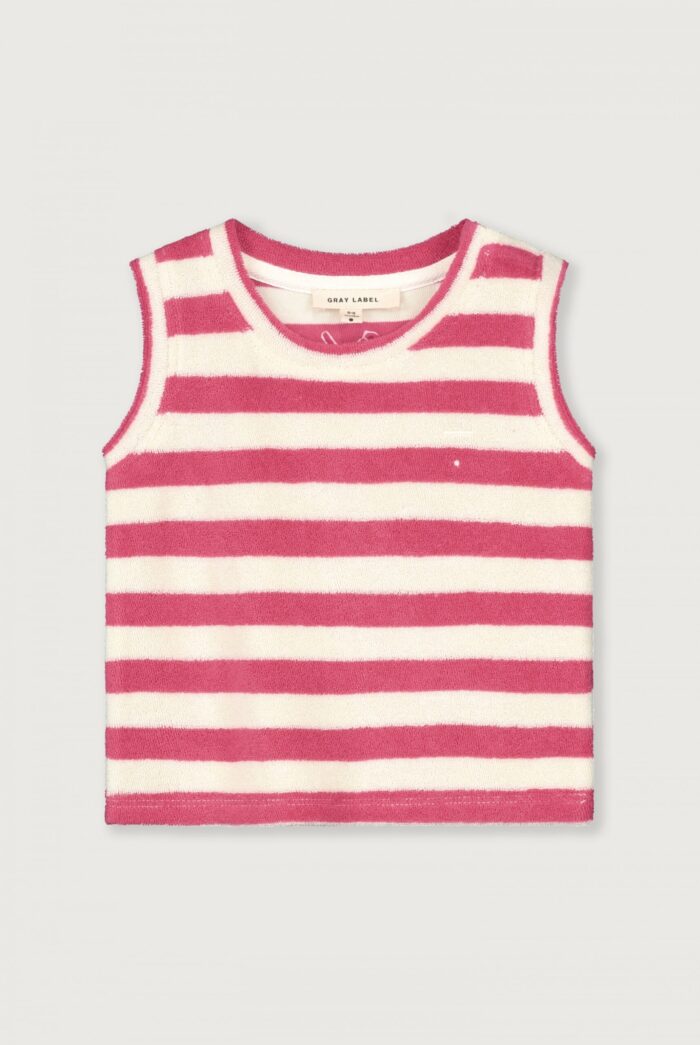 Gray Label Little Label Lovers POP Terry Tank Top GOTS Cherry Off White Kids Girls