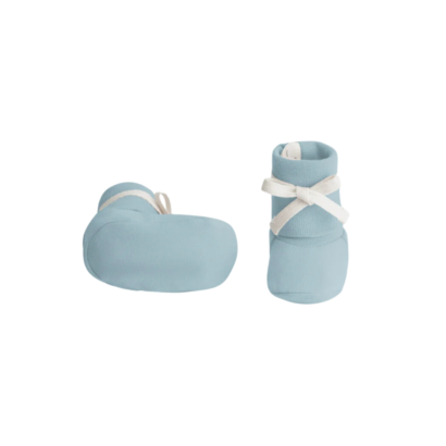 Gray Label Little Label Lovers Baby Ribbed Booties Gots Sky Blue Girls Boys