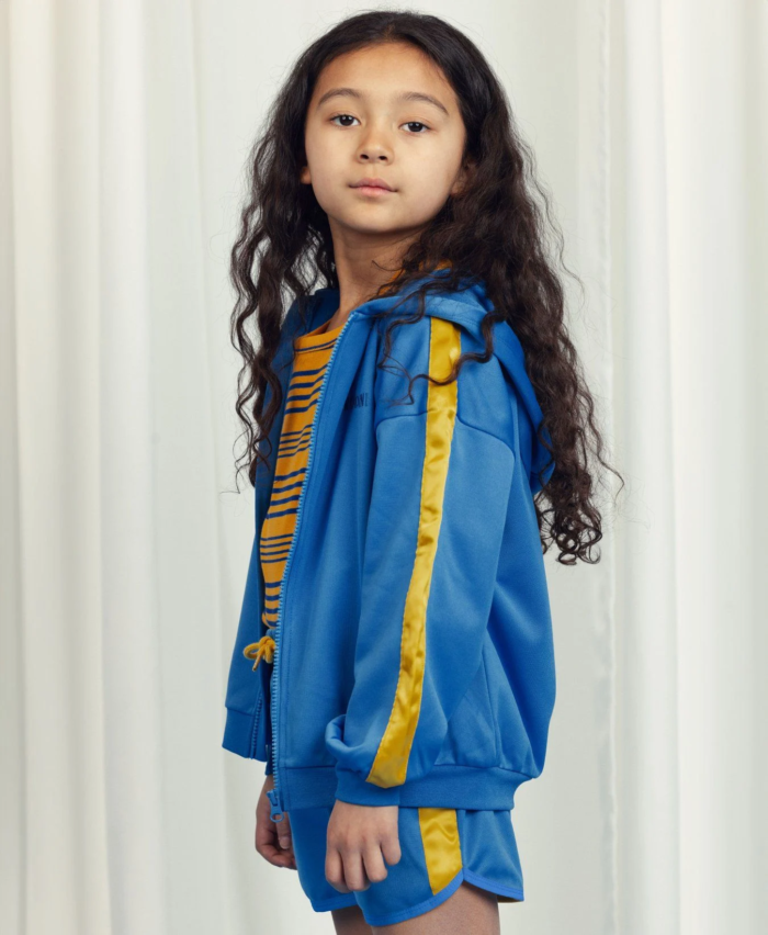 Mini Rodini Little Label Lovers Hoodie Blue Yellow Details Jacket Boys Girls Kids