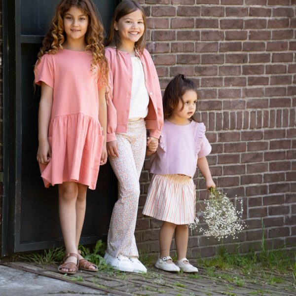 House of Jamie Little Label Lovers Peach Blush Flared Pants Mini Floral Kids Girls