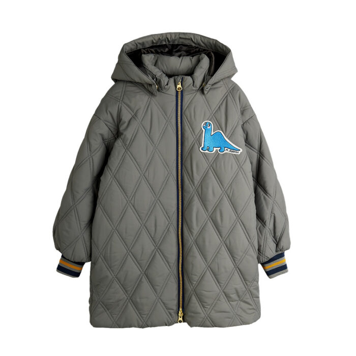 Mini Rodini – Dino Patch Quilted Parka  | grey