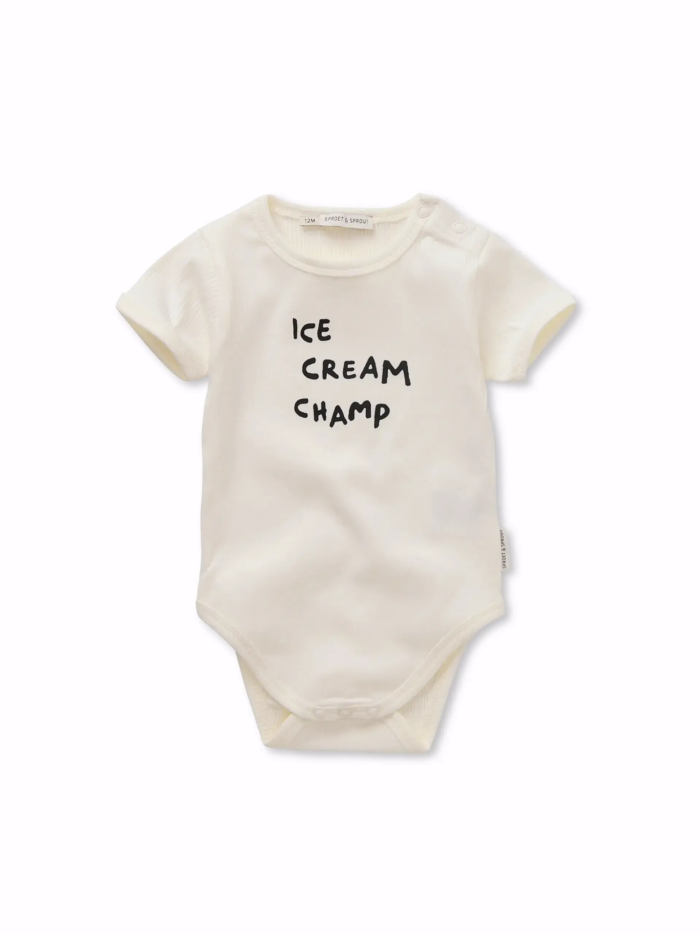 Sproet & Sprout – Rib Romper Ice Cream | off white