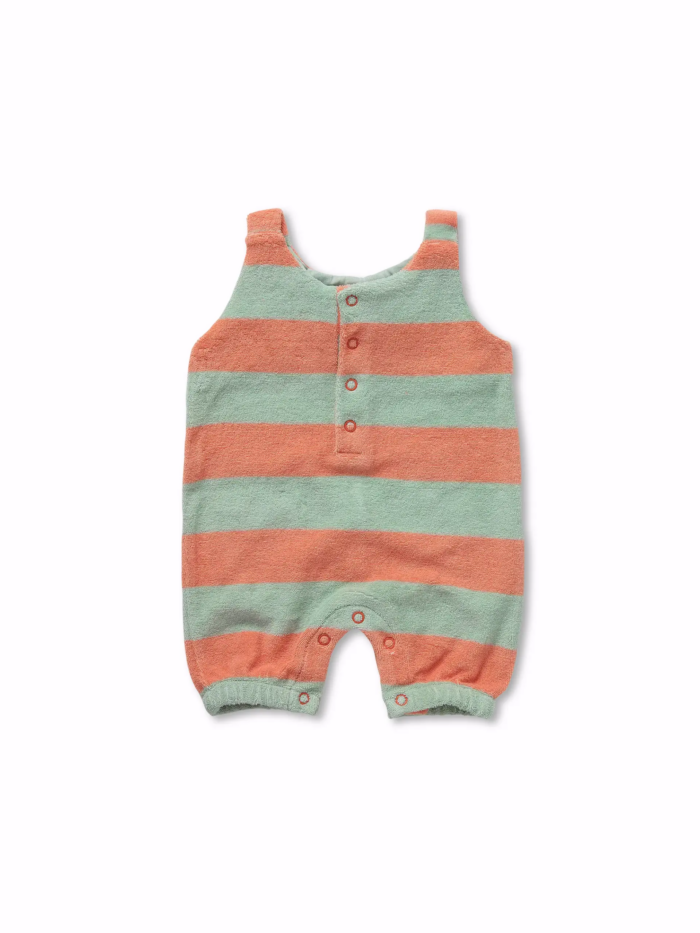 Sproet & Sprout – Terry Jumpsuit Stripes | silt green