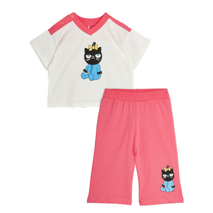 Mini Rodini – Cat baby set | pink