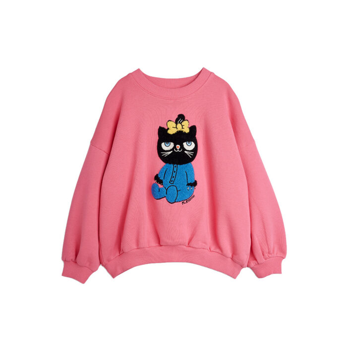 Mini Rodini – Cat chenille sweatshirt | pink
