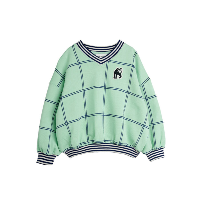 Mini Rodini – Check panther patch sweatshirt | green